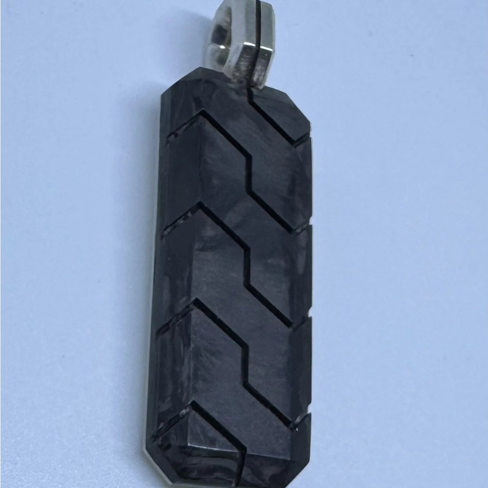 David Yurman Forged Carbon Ingot Tag Pendant 35 mm Men’s